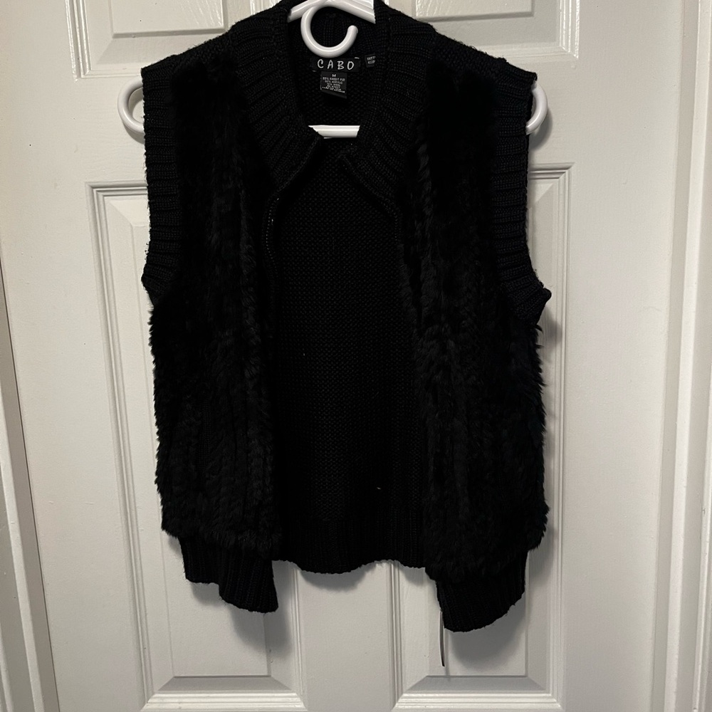 Black Faux Fur Vest